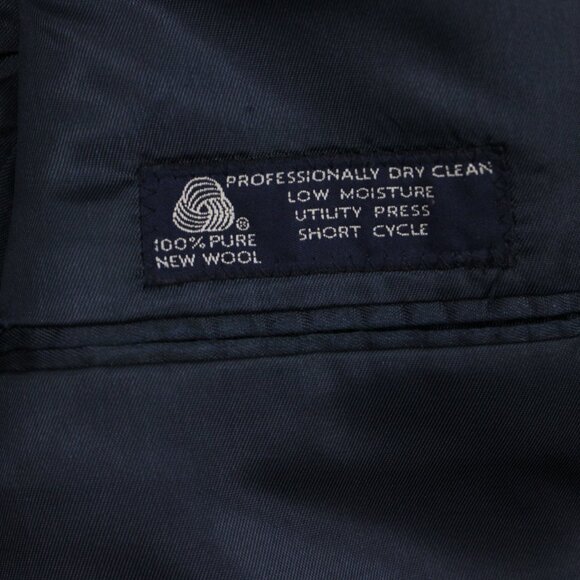 Jos. A. Bank Gordon Blazer Men 43 Long Blue 2 Button 100% Wool Sports Jacket - Picture 9 of 15